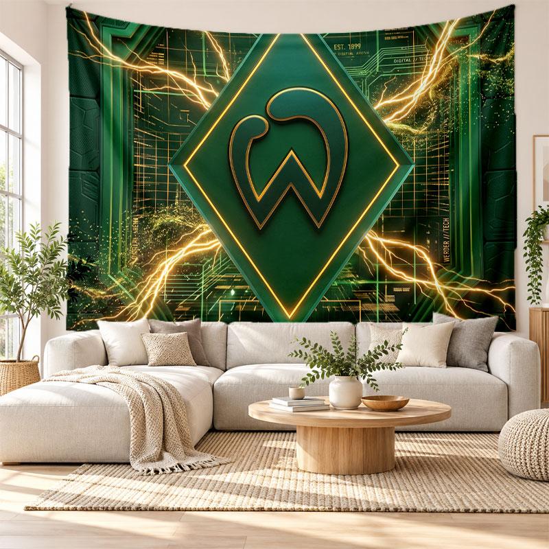Werder Bremen Football Wall Tapestry, Soft Fabric Wall Hanging, Decorative Backdrop For Bedroom Home Wall Art