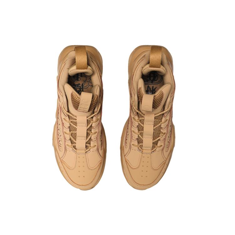 Li Ning Hanjia Abrasion Resistant Breathable Low top Chunky Sneakers Men's Wheat AGBP109-4
