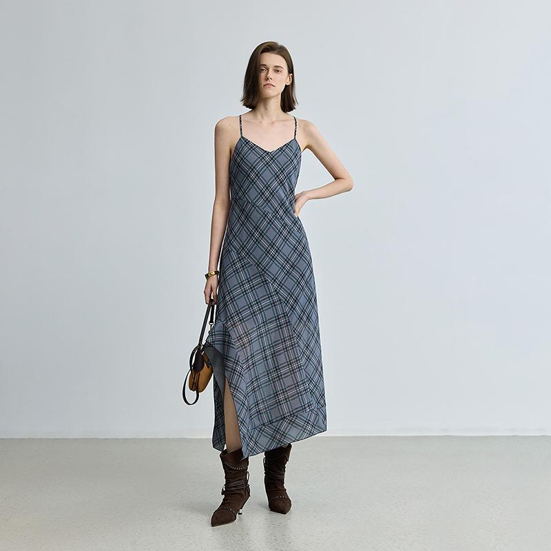 LILY plaid V-neck camisole dress
