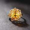 2025 Natural Yellow Crystal Ring, Bird's Nest Design Yellow Diamond Pendant, Colorful Treasure Earnail Jewelry Set