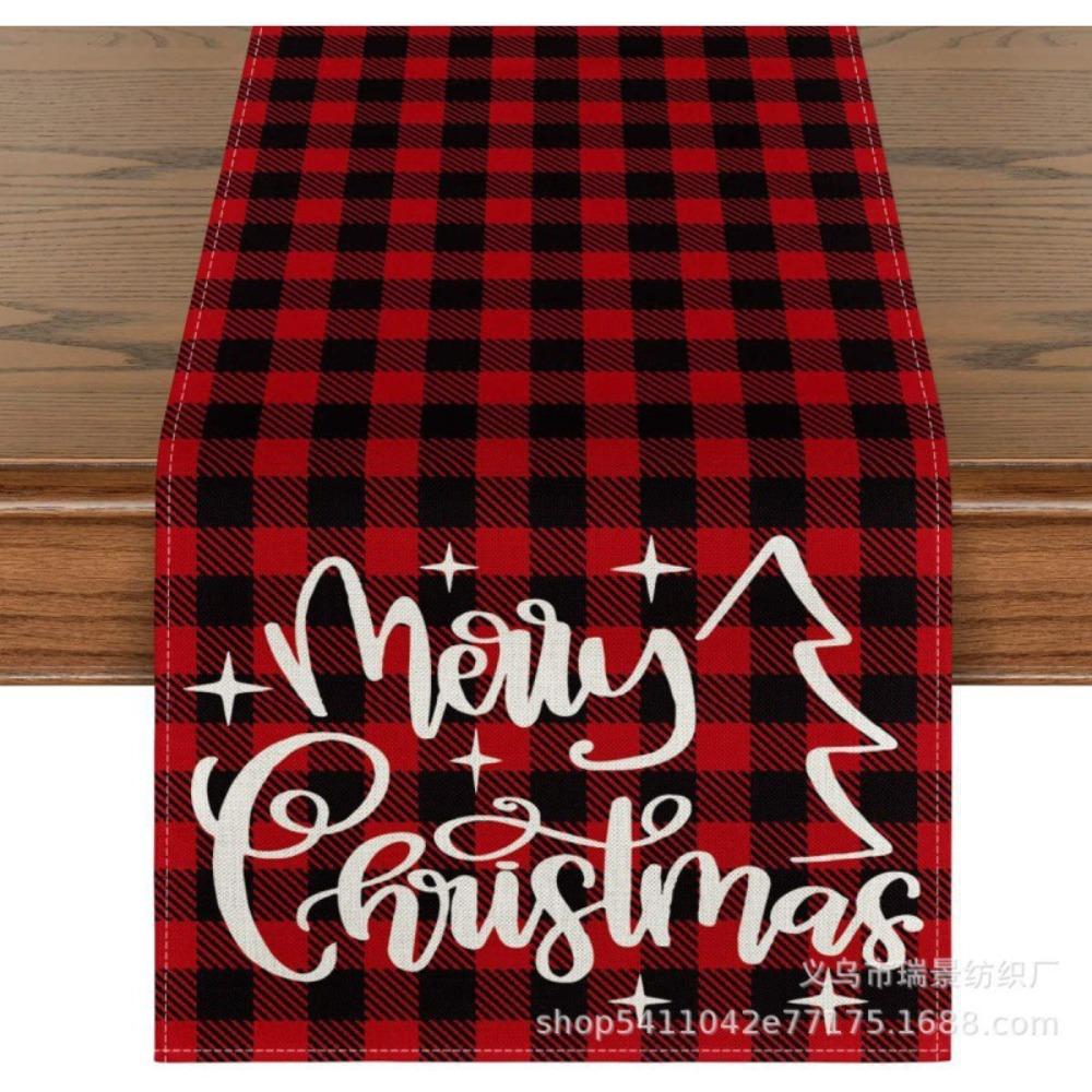 

Праздничная скатерть-дорожка Рождественское украшение Принт Льняная настольная салфетка Маленькая накидка на обеденный стол 33*90