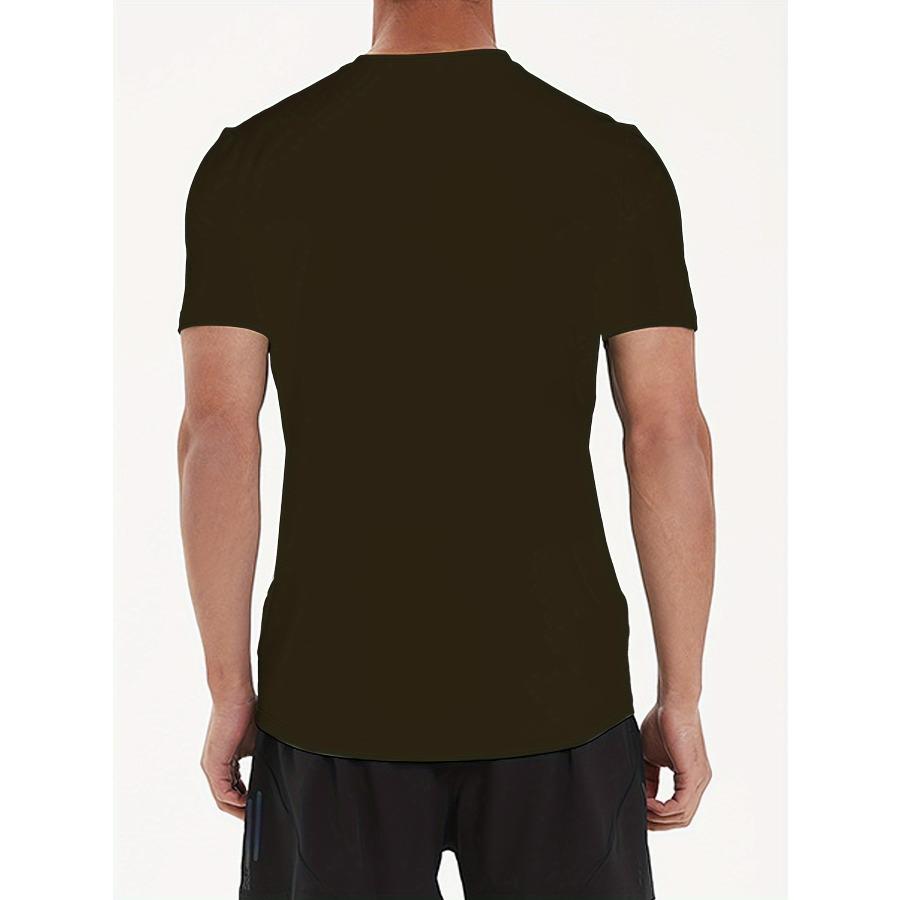 Men's Casual Letter Print T-Shirt - Comfortable Polyester, Round Neck, Summer Fashion Top