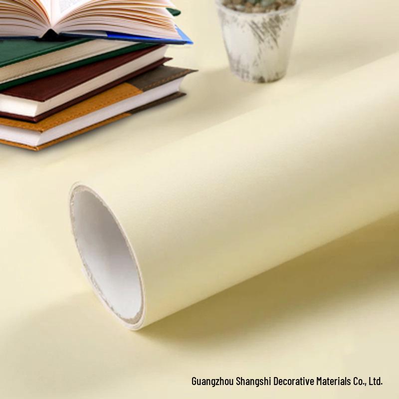 Self-Adhesive Waterproof PVC Wall Mural - Solid Color, Thickened Wallpaper/Sticker for Dorms (White/Black)