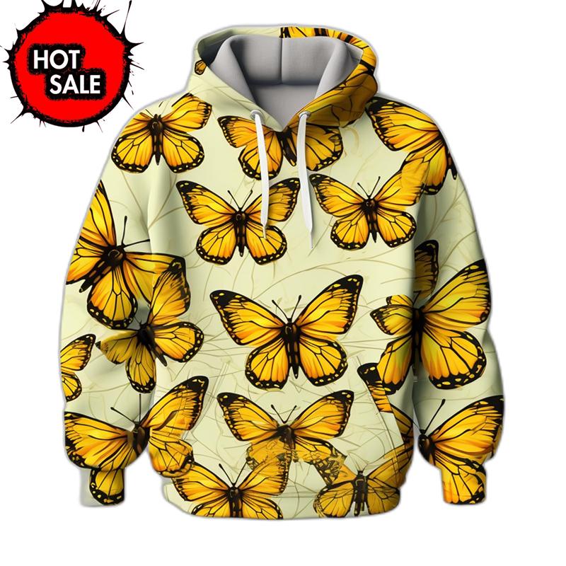 Arrivals Colorful Butterfly 3D Print Hoodie Women Streetwear Oversized Pullovers Hoodie Sweatshirts Female Hooded Clothing