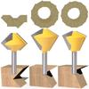 1/3PC 8mm Shank 6 Sided 8 Sided 12 Sided 6 Sided Multi Sided Glue Joint Router Bit Set