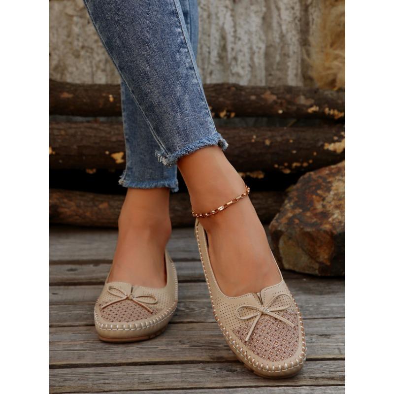Large Size Single Shoes Female 2025 Spring and Summer New Fashion Wildcard A Stirrup Bean Shoes Non-slip Bow Single Shoes