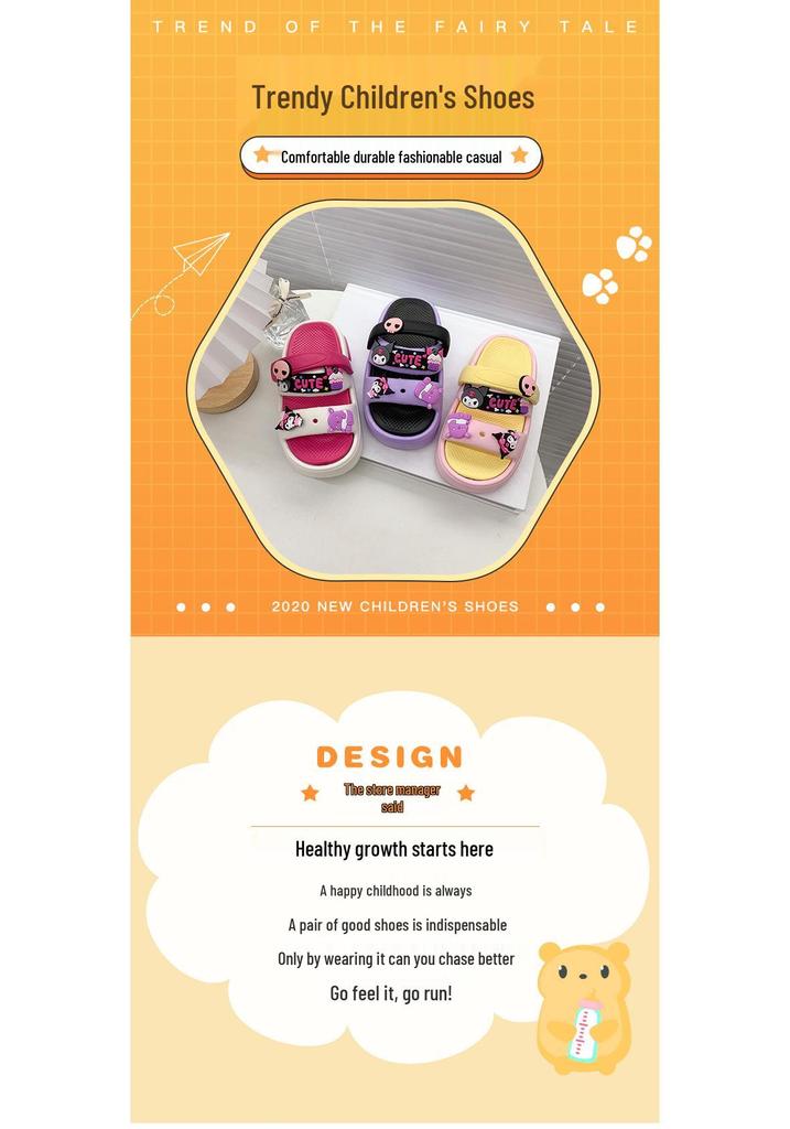 Girls' Cartoon Summer Sandals: Non-Slip, Soft Sole, Indoor/Outdoor, Cute Beach Slippers