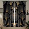 Set Of 2 Ginkgo Biloba Leaf Pattern Curtains Flat Polyester Art Deco Style Design Be Curtain Blackout With Rod Pocket Machine Washable