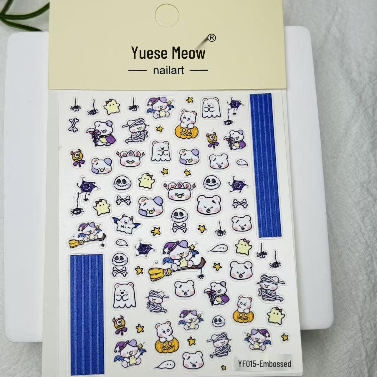 

Sweetheart INS Style 3D Embossed Nail Art Stickers DIY Adhesive YF015