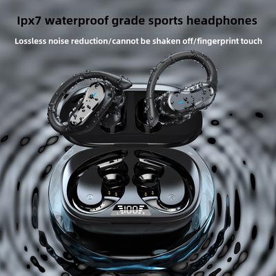 Vodotěsná náhlavní souprava Bluetooth s funkcí potlačení hluku Tws Hanging Ear Fingerprint Touch Smart IPX7 Vodotěsná náhlavní souprava s dlouhou výdrží