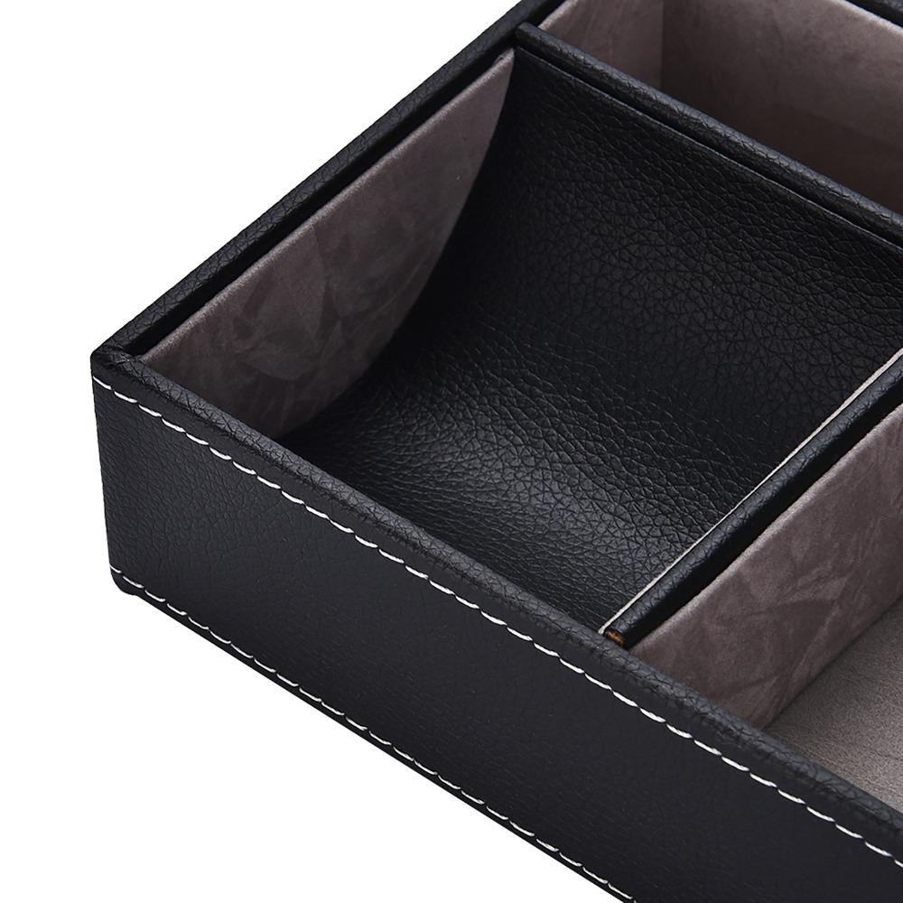 Household Storage Tray PU Leather Desktop Organizer Versatile Storage Organizer  Coffee Table