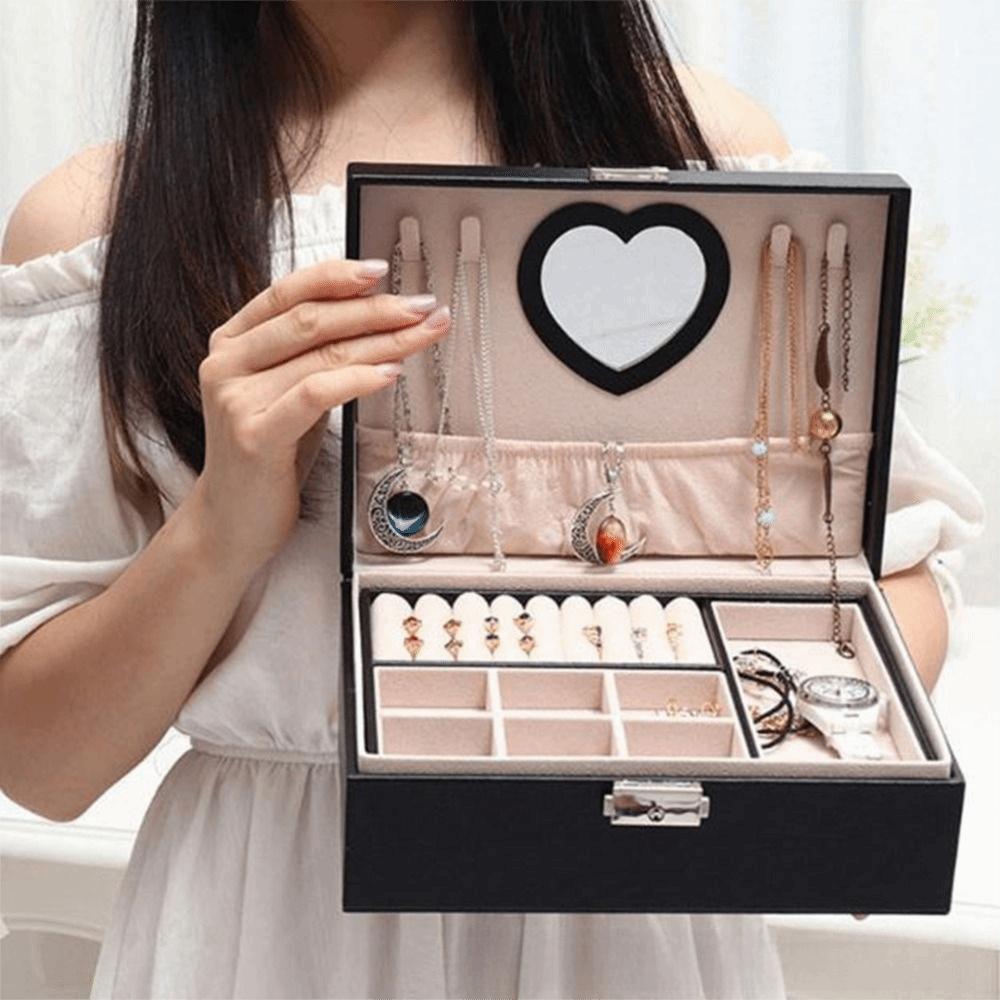 Dustproof Double Layer Jewelry Box Large Capacity Cosmetics Box Jewelry Storage Box  Bracelets