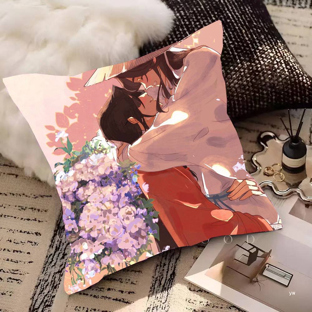 Heavenly Officials Blessing Animation Pillow Case Fashion Square Pillowcase Bedroom Sofa Room Ins Decoration Leisure