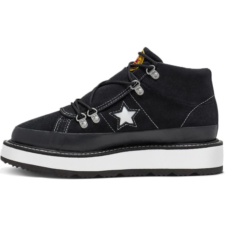 Converse One Star Fleece Lined Boot Casual Comfortable Thick Sole Low Top Canvas Shoes Women Sneaker Black White 566163C