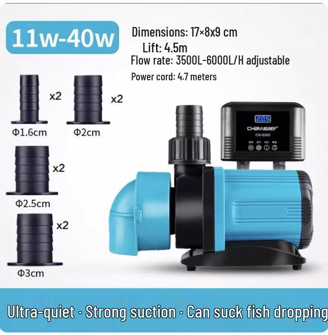 Chuangning Ultra-Quiet Submersible Fish Pond Pump, Bottom Suction & Amphibious Circulation, Variable Frequency Water Pump.