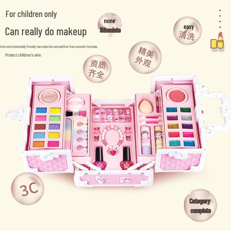 Kids' Washable Makeup & Nail Polish Set Gift Box