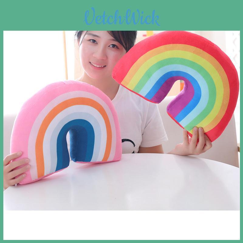 Soft Plush Rainbow Shaped Pillow For Cozy Sleep And Playtime Comfort Gift