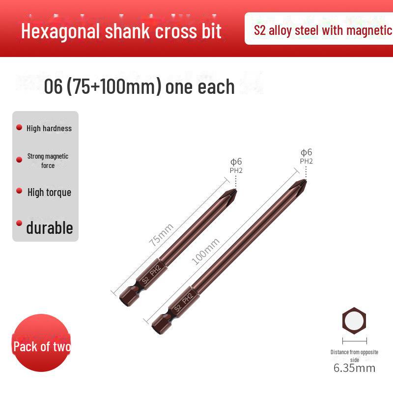 Qingwei S2 Magnetická wolframová ocelová šestihranná křížová elektrická šroubováková hlava