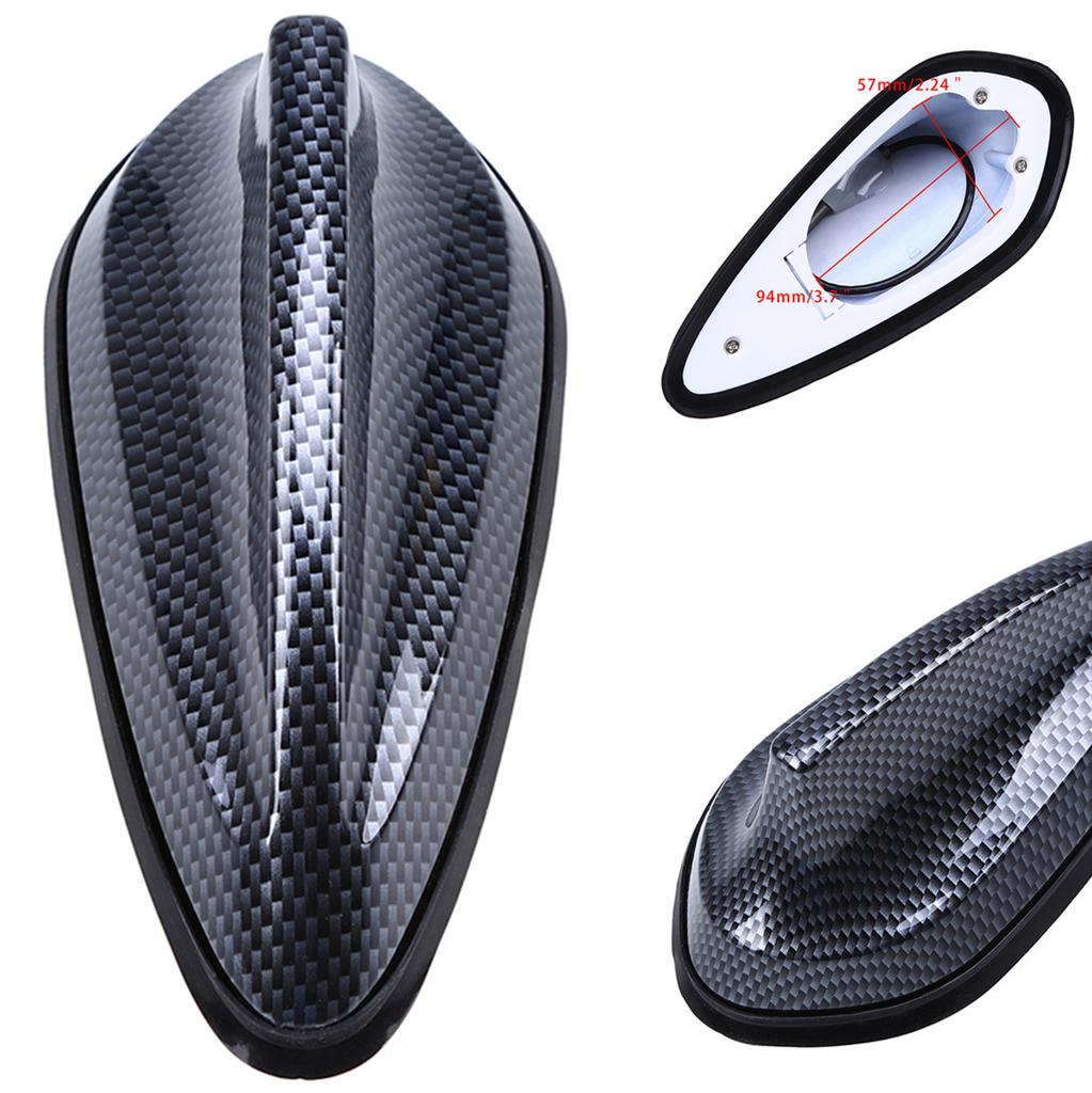 1X Carbon Fiber Surface Car Roof Shark Fin Decor Antenna Radio FM Signal Aerials