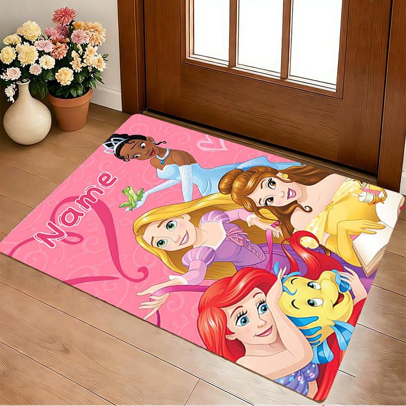 Custom Name Princess Party Living Room Non-Slip Area Rug Soft Carpet for Bedroom Kids Playroom Sofa Office Home Decor Doormat