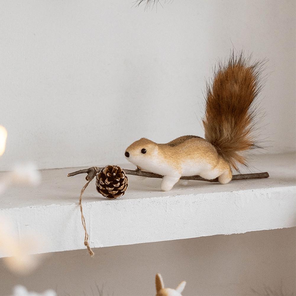 Weihnachtshörnchen Figur Schaumstoff Leichtes Hörnchen Ornament Lebensechtes Hörnchen Dekoration Weihnachtsbaum Tischmittelstück
