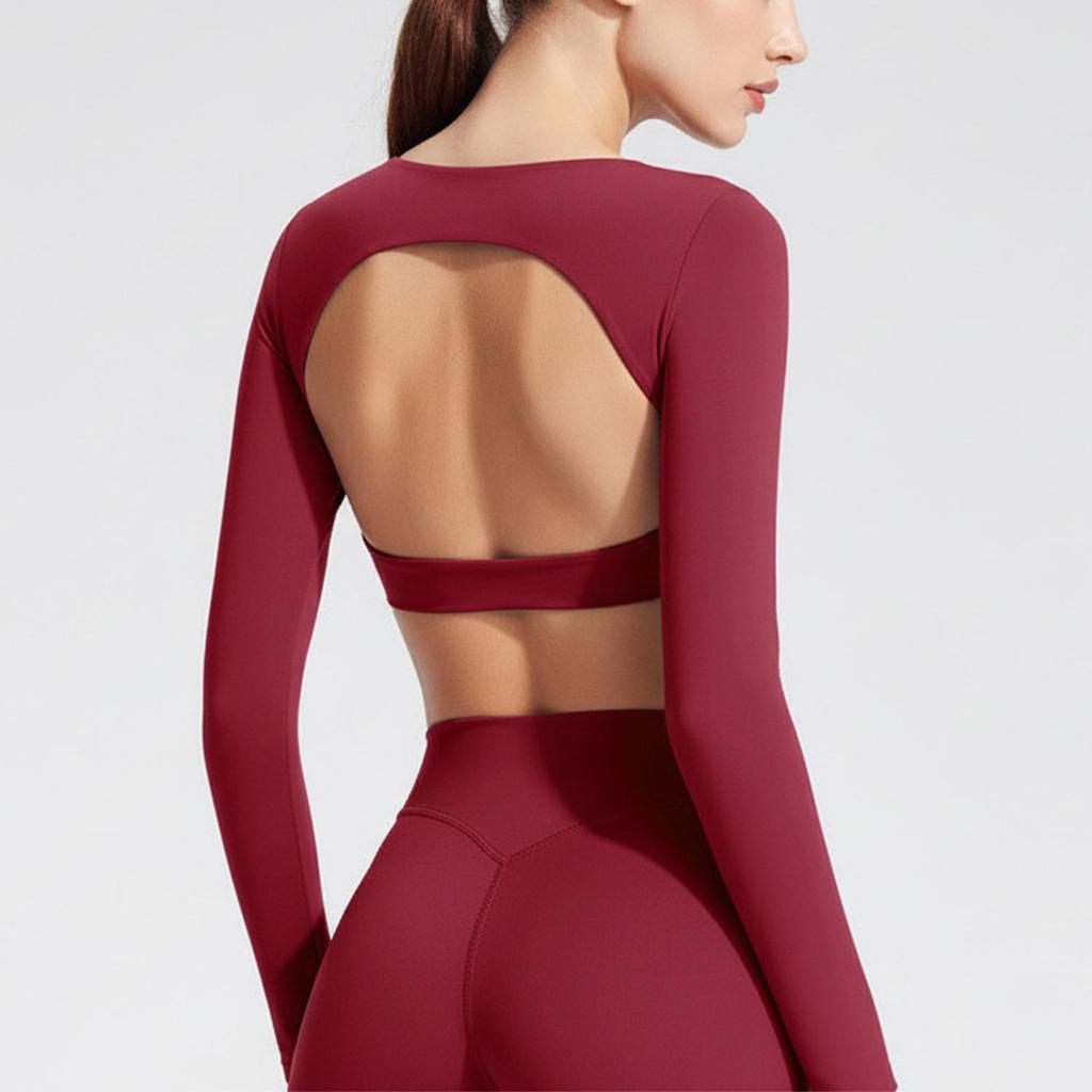 Women's High-End Padded Yoga Wear for Autumn/Winter: Slimming Long-Sleeve Sportswear for Pilates, Running, Fitness