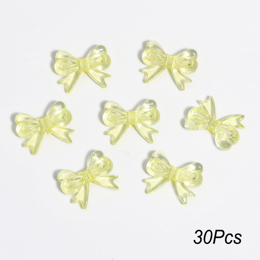 30Pcs Multicolor Transparent Acrylic Bowknot Beads For DIY Bracelet Earring Keychain Daliy Jewelry Supplies