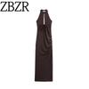 Zbzr Spring New Women Clothes Western Style Fashion Temperament Flower Hanging Collar Sleeveless Dress 1131832
