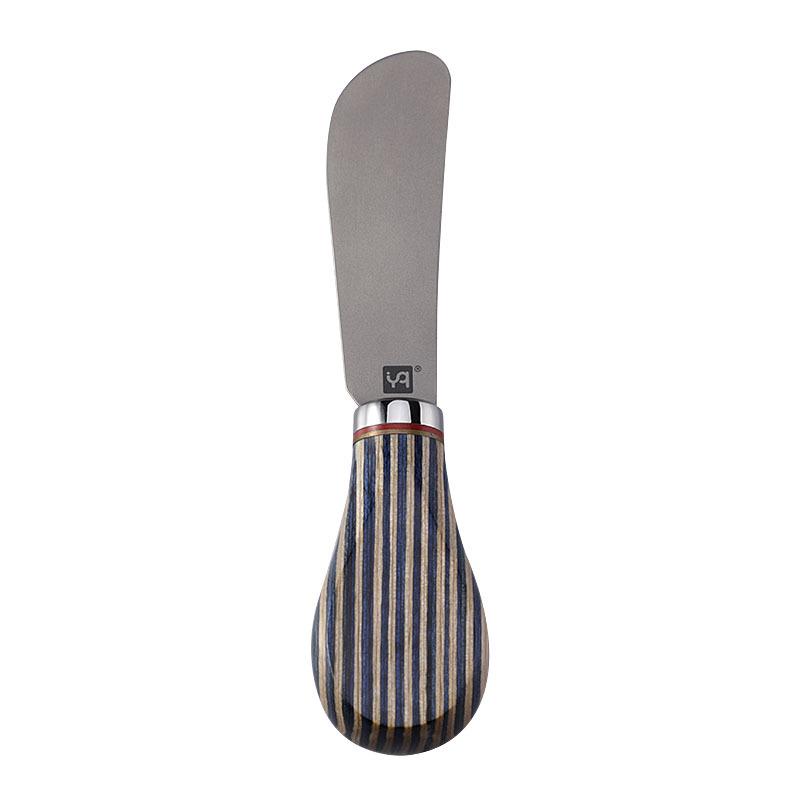 High-End Titanlegierung Käsemesser mit blauem Holzgriff - Westliches Tafelgeschirr Butter- und Marmeladenmesser