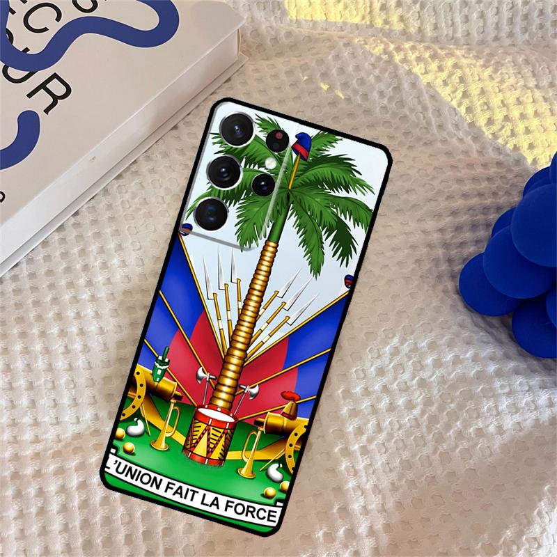Haiti Haitian Flag Phone Case For Samsung Galaxy S25 Ultra S9 S10 S20 S22 S21 S23 Plus S24 FE Portector Cover