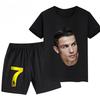 Summer Ronaldo Printed Children's Set Short-sleeved Shorts Suit Sports Kid T-shirt 2-piece Set Street Fashion Boys Baby Clothing