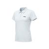 Li Ning Badminton Series Simple Elegant Slim Lightweight Breathable Casual Versatile Polo Shirt T-Shirt Women tops Sky-Blue APLR126-8