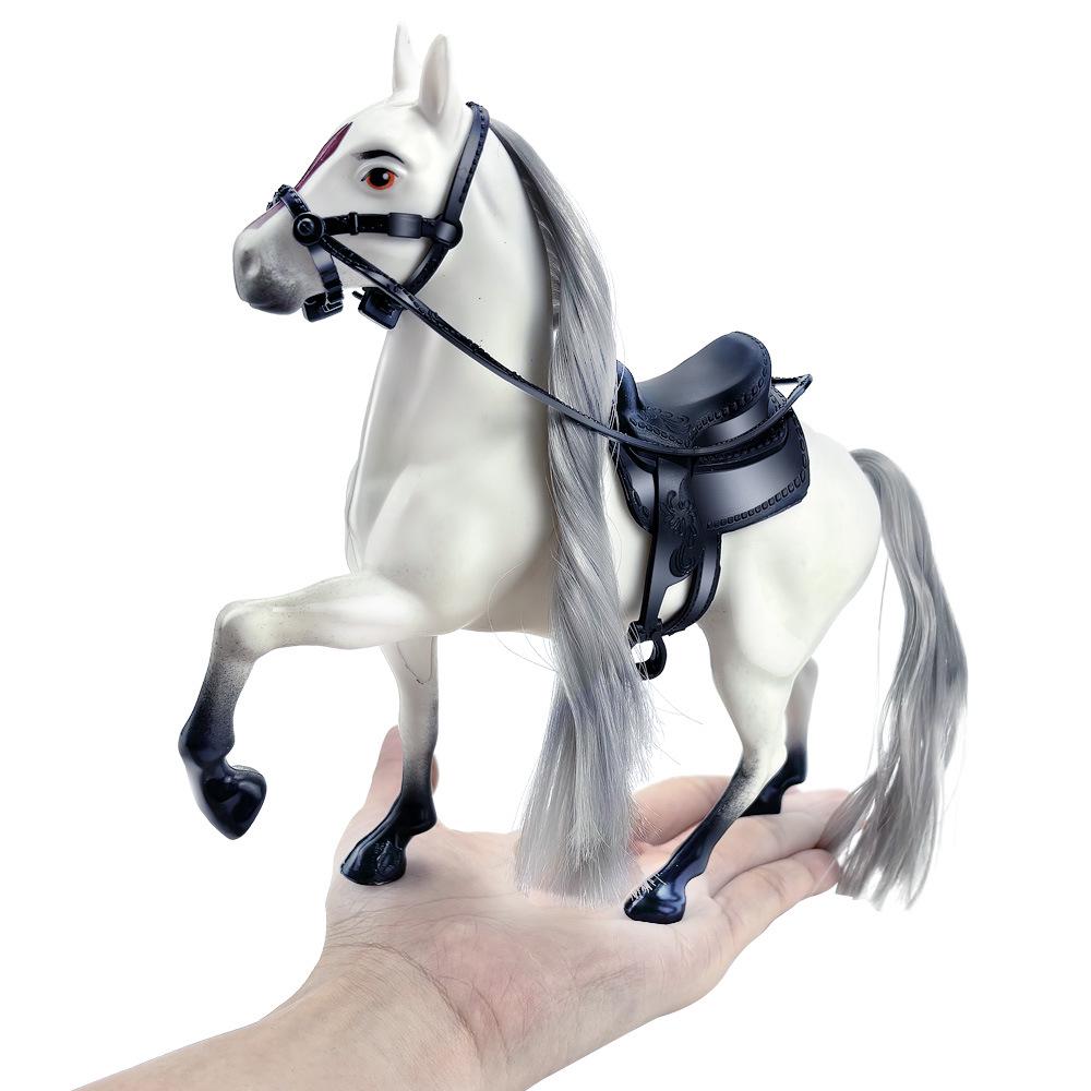 Cross-Border Free Shipping: White Horse Figurine with Combable Hair - Ranch Farm Simulation Toy