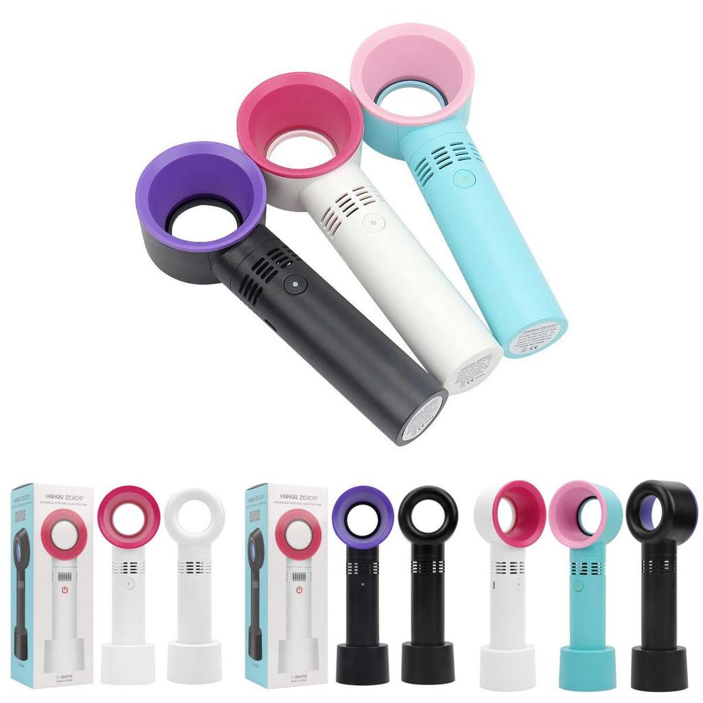 Portable 360° Bladeless Mini Fan For Eyelash Drying And Cooling Usb Rechargeable Handheld And Quiet