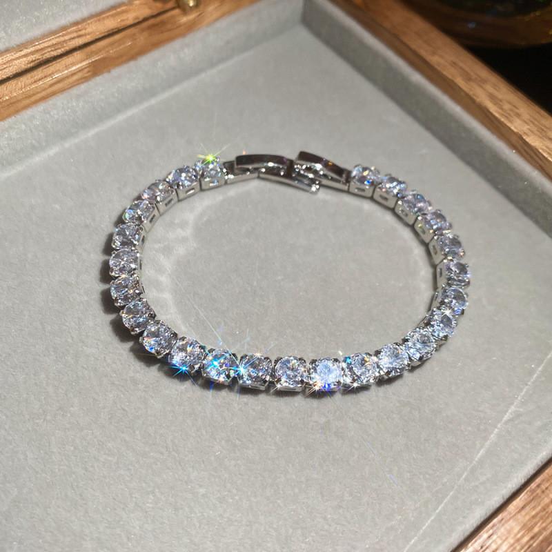 Geometric Square Zircon Crystal Bracelet For Women With Gold Plating Elegant Jewelry Gift For Her