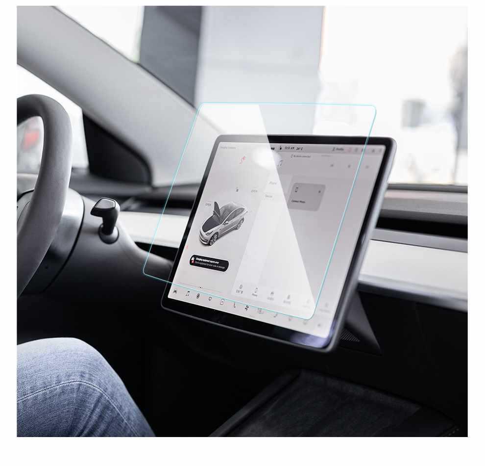 Tesla Model Y & 3 Displayschutz - Gehärtetes Glas, HD-Displayfolie, Schutz für die Mittelkonsole.