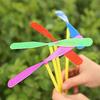 30pcs Flying Hand Helicopter Toy, Bamboo Dragonfly Hand Rub Plastic Propeller For Outdoor Toy Kids Gift Flying (random Color)