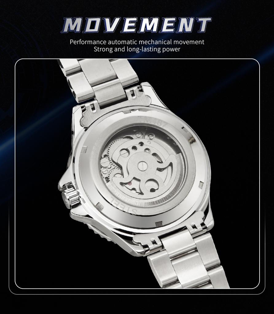 Forsining Luxury Mechanical Watch for Men Moon Phase Rotating Bezel Tourbillon Skeleton Automatic Watches