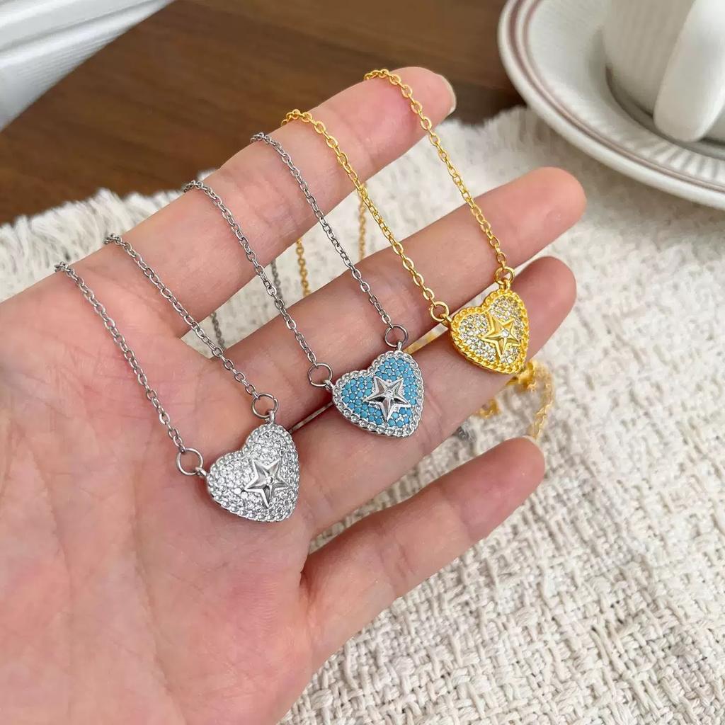 2026 New Y2K Sweet Pendant Necklaces Women Multi Color Heart Star Shape Necklace Cute Daily Wear Party Jewelry Accessories Gifts