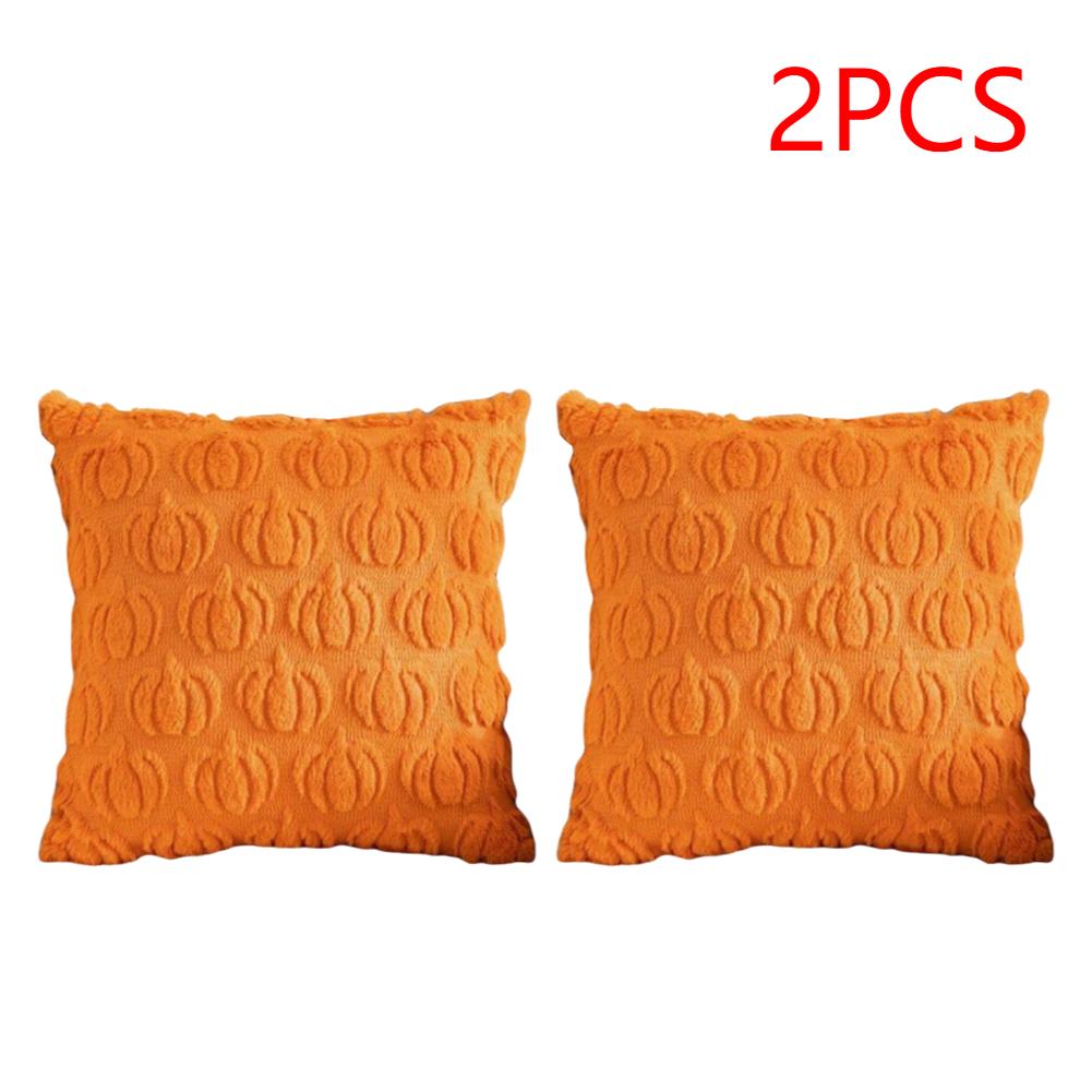 1-4PCS Halloween Ghost Pumpkin Pillowcase Washable Soft Pillow Case  Faux Fur Pillowcase for Festive Home Accent Bedroom Home De