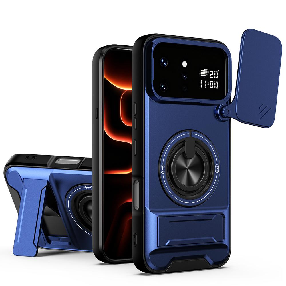 KEYSION Magnetic Phone Case for Infinix Note 60 Ultra 5G Slide Camera Protection Upright Stand 360° Ring Shockproof Back Cover
