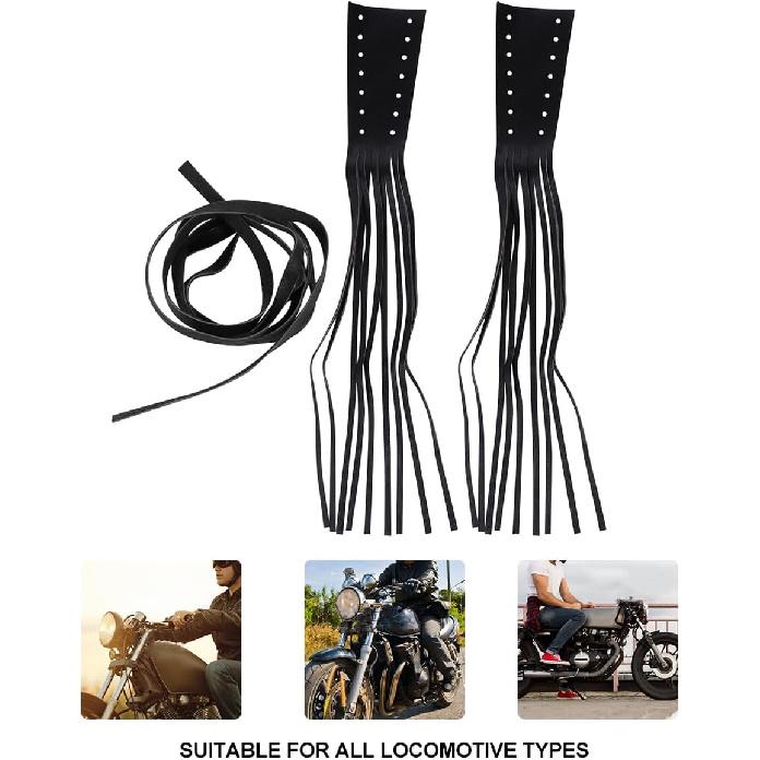 Garneck Motorcycle Lever Tassels Fringe Leather Motorcycle Lever Handlebar Throttle Brake Clutch Grip Covers Wraps
