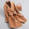 Korean-Style Woolen Coat: Women's 2025 Autumn/Winter Mid-Length Double-Sided Trendy Top