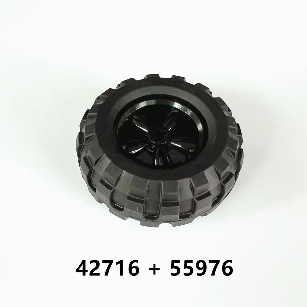 Rainbow Pig MOC Parts Wheel 42716 + Tire 44309 15413 55976 70695 Compatible Bricks DIY Building Blocks Particle Kid Toy Gift