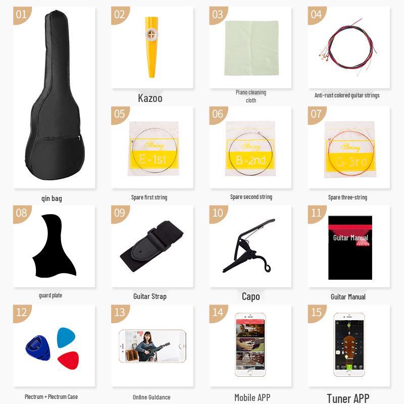 41-Inch Folk Acoustic Guitar for Influencers
