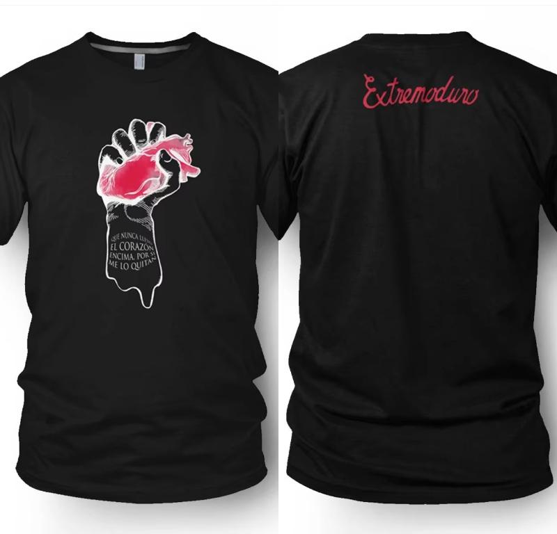 

Mens and womens cotton high street Harajuku mens and womens streetwear Heart on Fire Extremaduro rock band oversized Y2k S