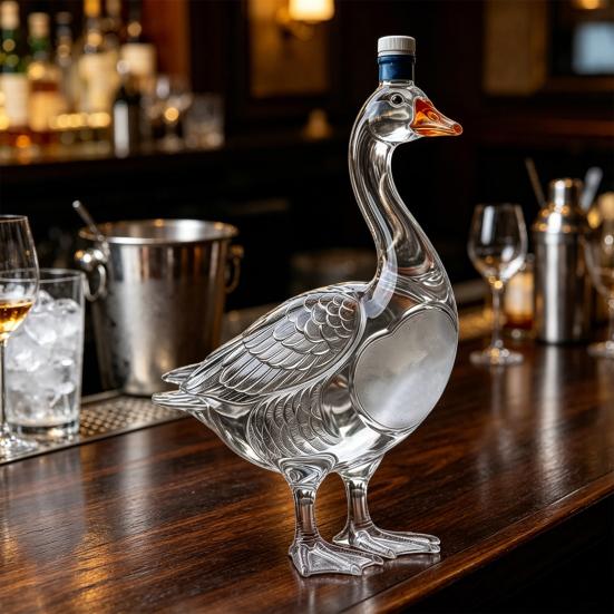 Trójwymiarowy Zwierzęcy Karafka do Whiskey, Dekoracyjna Butelka do Whiskey 350ml, Szklana Butelka na Likier w Kształcie Ptaka, Artystyczna Karafka do Wina Whiskey Likierów Dekoracja Domowego Baru