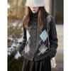 Demana Women's Wool Blend Argyle Knit Cardigan