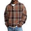 Men Casual Button Down Shirt Golf Pullover V Neck Stand Collar Fashion Fall Sweatshirt