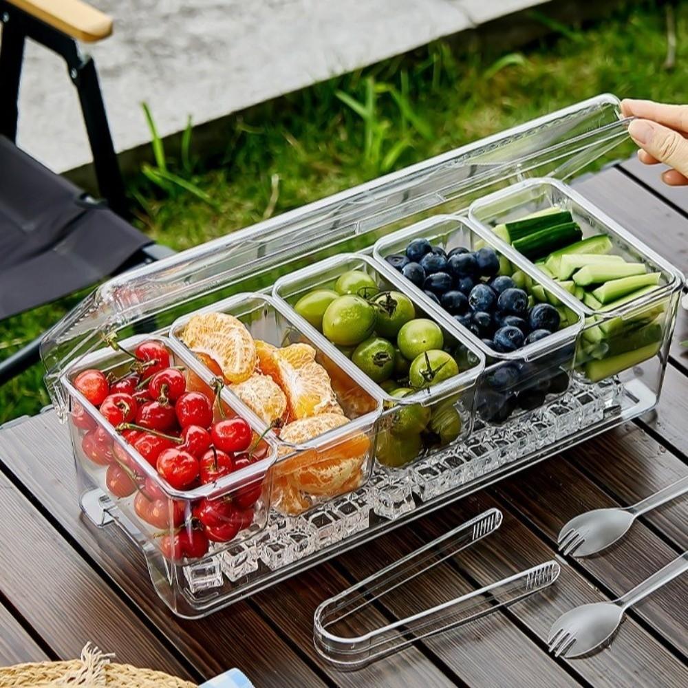 Transparent Fruit Snack Container Detachable Condiment Box Multifunction Seasoning Case  Party